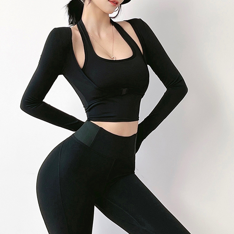 홀터넥브라탑 요가브라탑 긴팔 필라테스 바스트업 N16 이미지 8