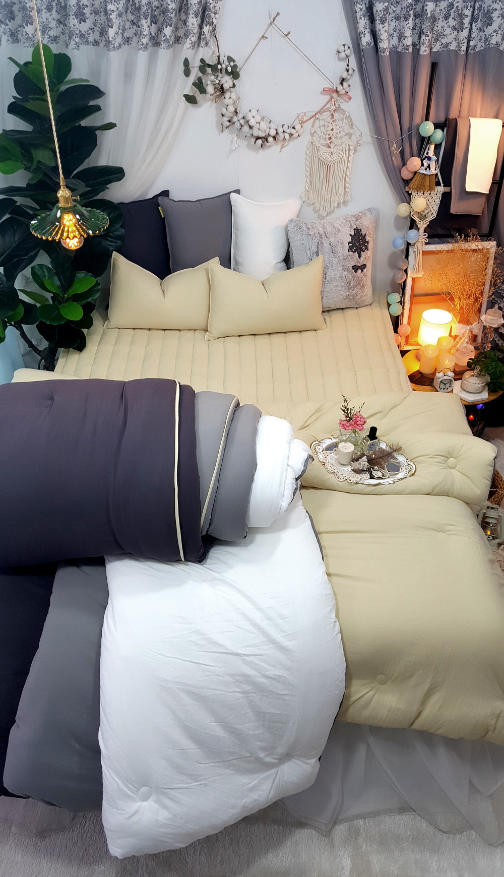 오월 워싱 알러지케어 먼지없는 겨울 차렵이불 침대패드 고정밴드 슈퍼싱글 퀸 사이즈