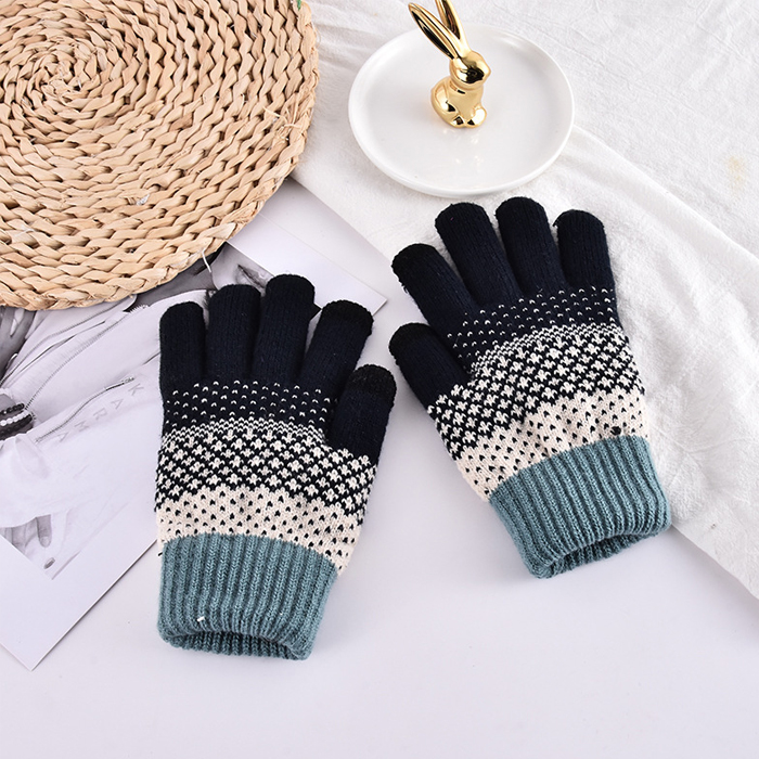 겨울 아동 유아 여아 주니어 초등 학생 어린이 키즈 털 방한 니트 손가락 장갑 - 상세 이미지 4