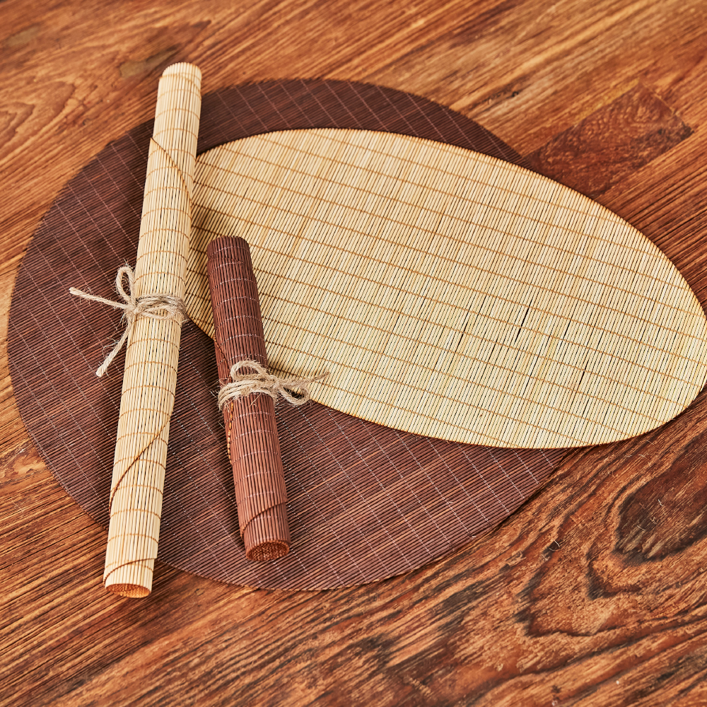 티매트 우드 식탁 테이블 꾸미기 원목 깔개 유리대용 차그루 밤부