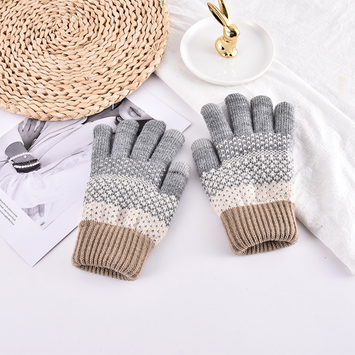 겨울 아동 유아 여아 주니어 초등 학생 어린이 키즈 털 방한 니트 손가락 장갑 - 상세 이미지 3