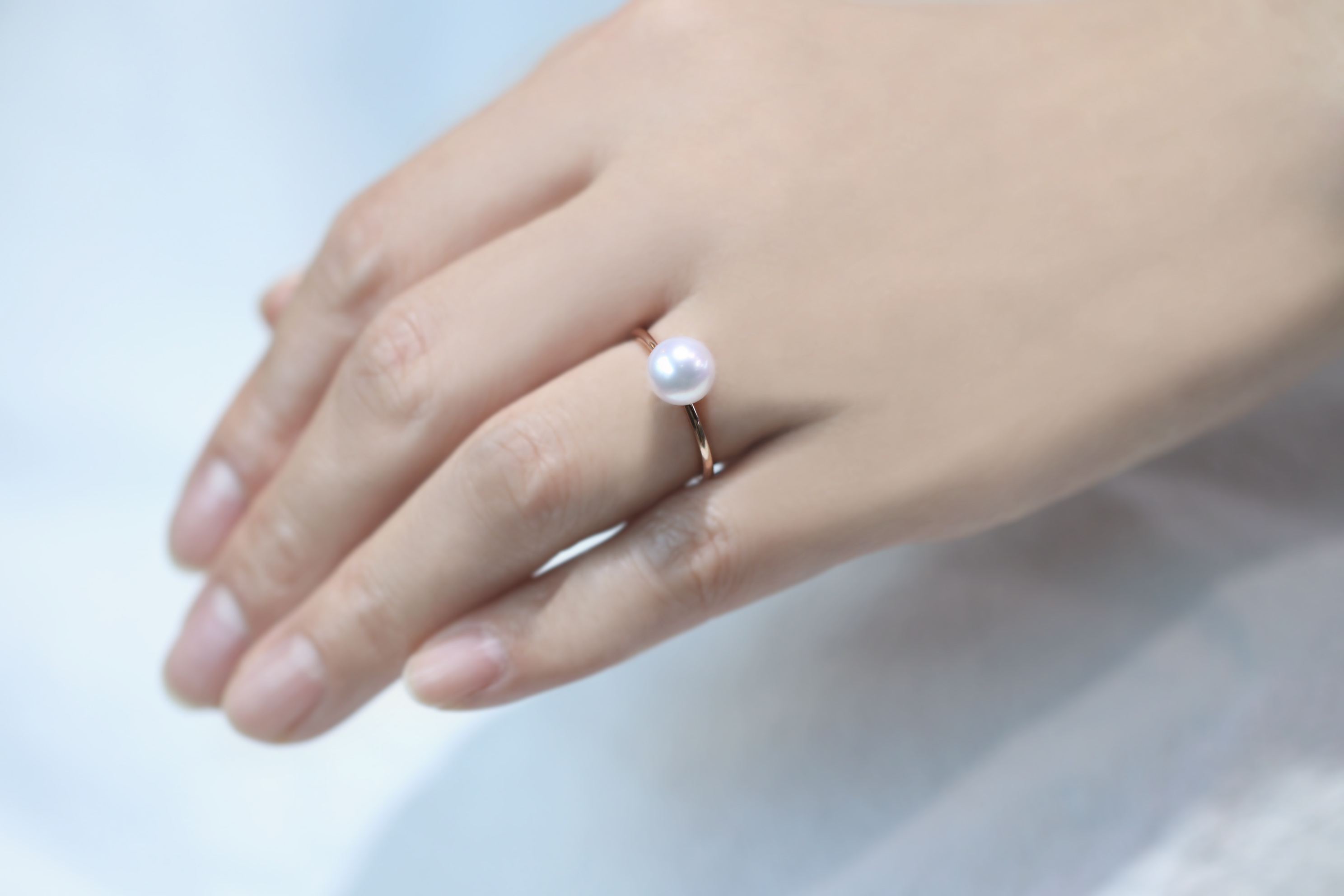 르아브 심플 14K 18K 아코야 해수 진주반지 AAA+ - 상세 이미지 5