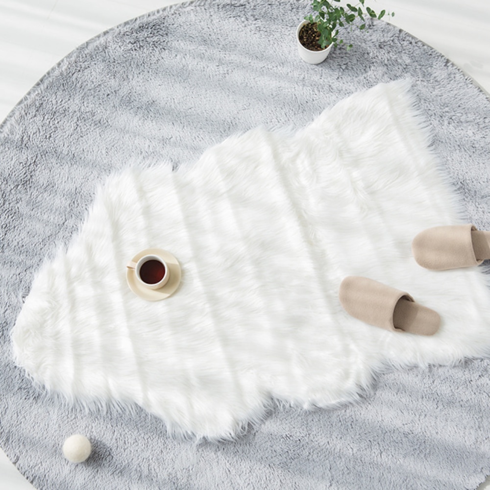 원형 거실 러그 미니 워셔블 순면 단모 대형 먼지없는 카페트 SUNFLOW 아이보리S