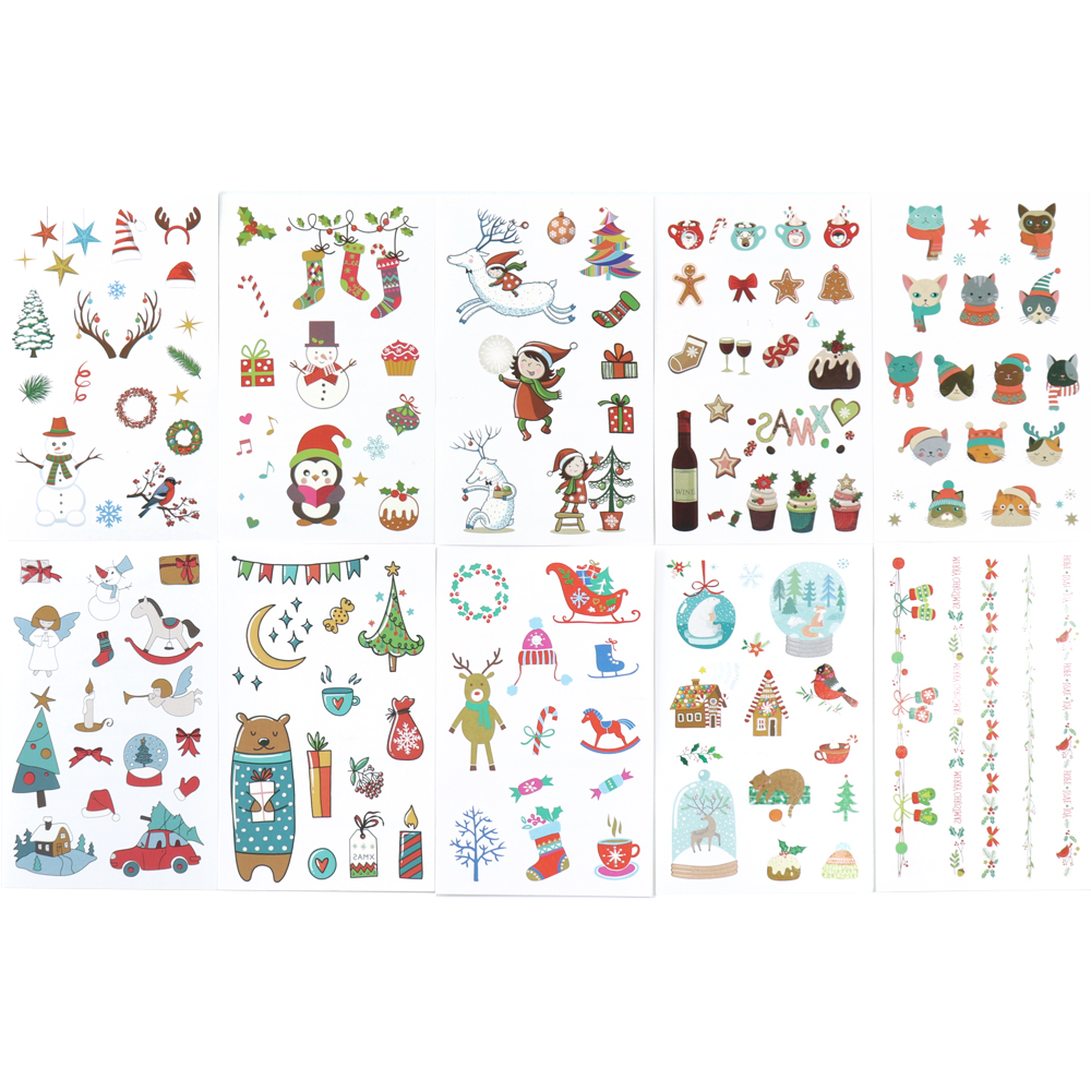 니즈엘 KC 크리스마스 타투스티커 3종x10장+X마스반달상자(레드) 성탄절 행사 선물 - 상세 이미지 4