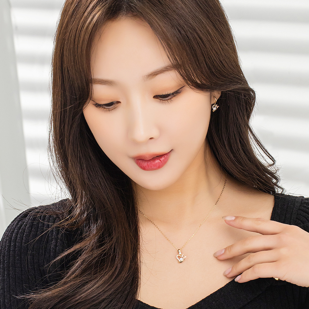 14K 18K 팅커벨 목걸이 하트 펜던트 여자친구 선물 데일리 - 상세 이미지 3
