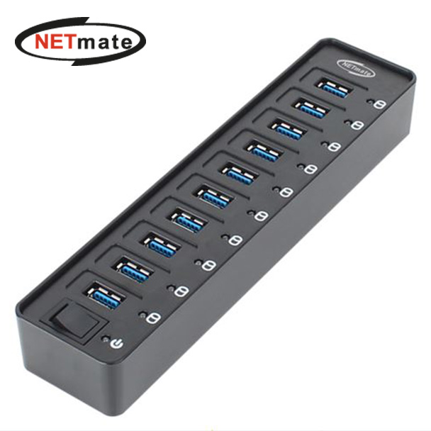 USB 10포트 동시 사용 유전원 USB 3.0 허브(12V / 3A 전원 아답터 포함) NMU-HY10 - 상세 이미지 2
