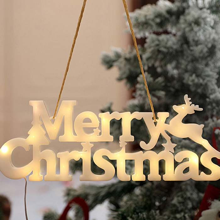 MERRY CHRISTMAS 메리 크리스마스 레터링 트리 벽걸이 웜 네온 조명 상세 이미지 6