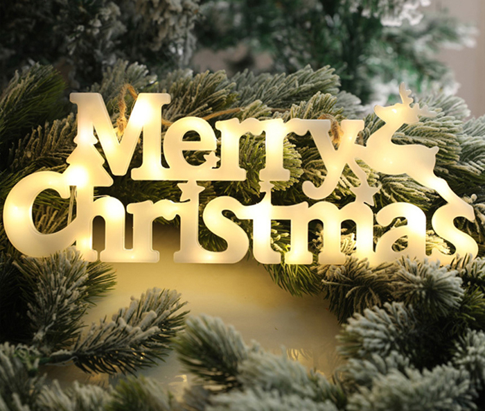 MERRY CHRISTMAS 메리 크리스마스 레터링 트리 벽걸이 웜 네온 조명 상세 이미지 5