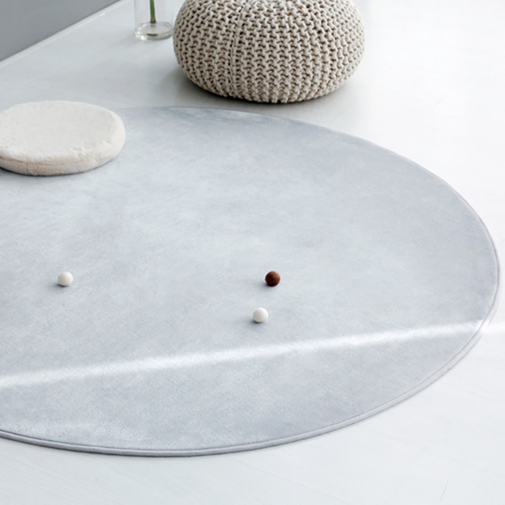 원형 거실 러그 미니 워셔블 순면 단모 대형 먼지없는 카페트 SUNFLOW 아이보리S