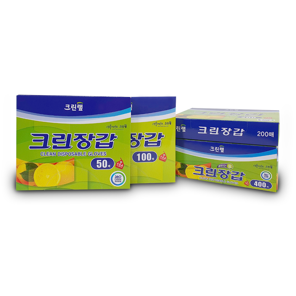 크린장갑 비닐장갑 위생장갑 일회용 크린랲 태화 50매 100매 200매 400매 - 상세 이미지 2