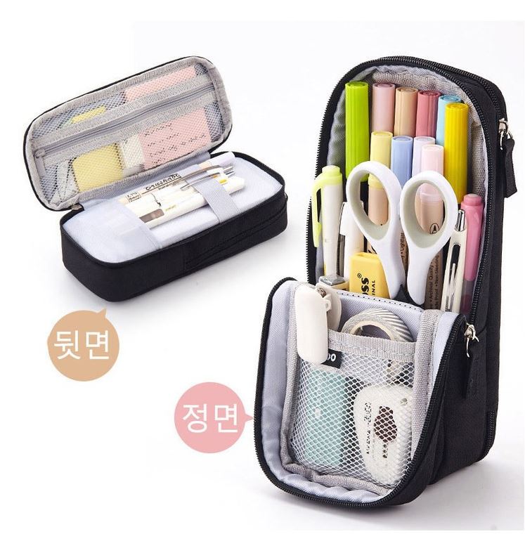 초등학생 필통 중학생 대학생 대용량 봉제 펜파우치 받침필통ANGOO
