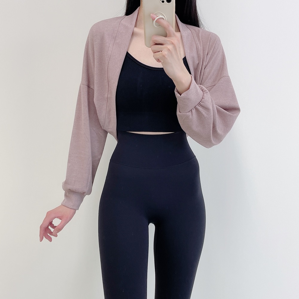 로라벨 치스 필라테스복 요가복 필라테스 상의 옷 커버업 운동복 요가 긴팔 볼레로 가디건 - 상세 이미지 2