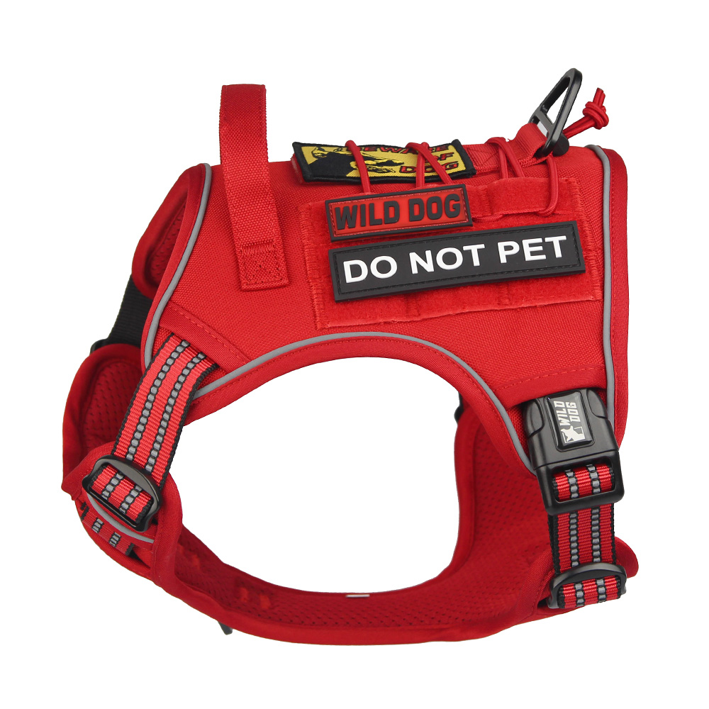 와일드독 아웃도어 강아지하네스 앞섬방지 소형견 대형견 레드 S