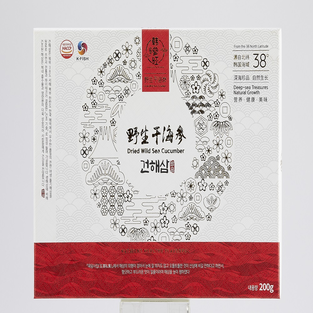 한삼왕 백령도 자연산 건해삼 200g 선물세트 전가복 해삼탕 불도장 셰프용 - 상세 이미지 2