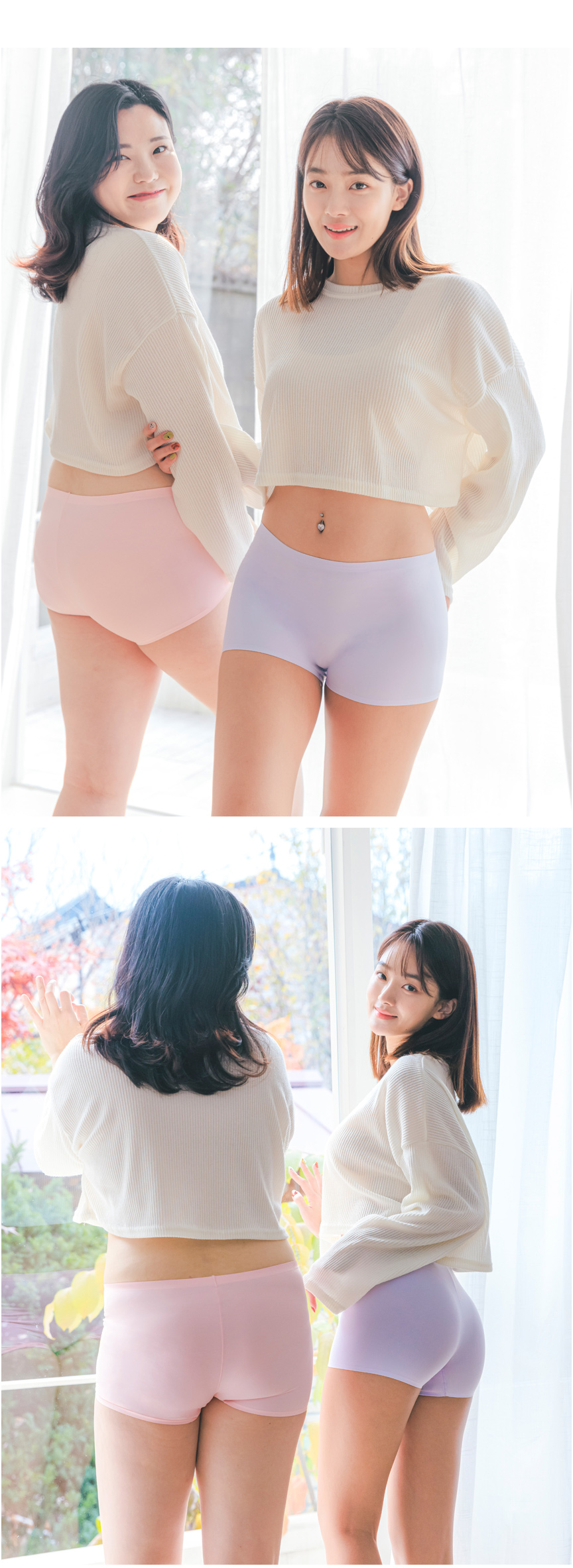 여성팬티 사각 여자 드로즈 팬티 심리스 네모 팬티 노라인 스판 속옷 언더웨어 세트 상세 이미지 31