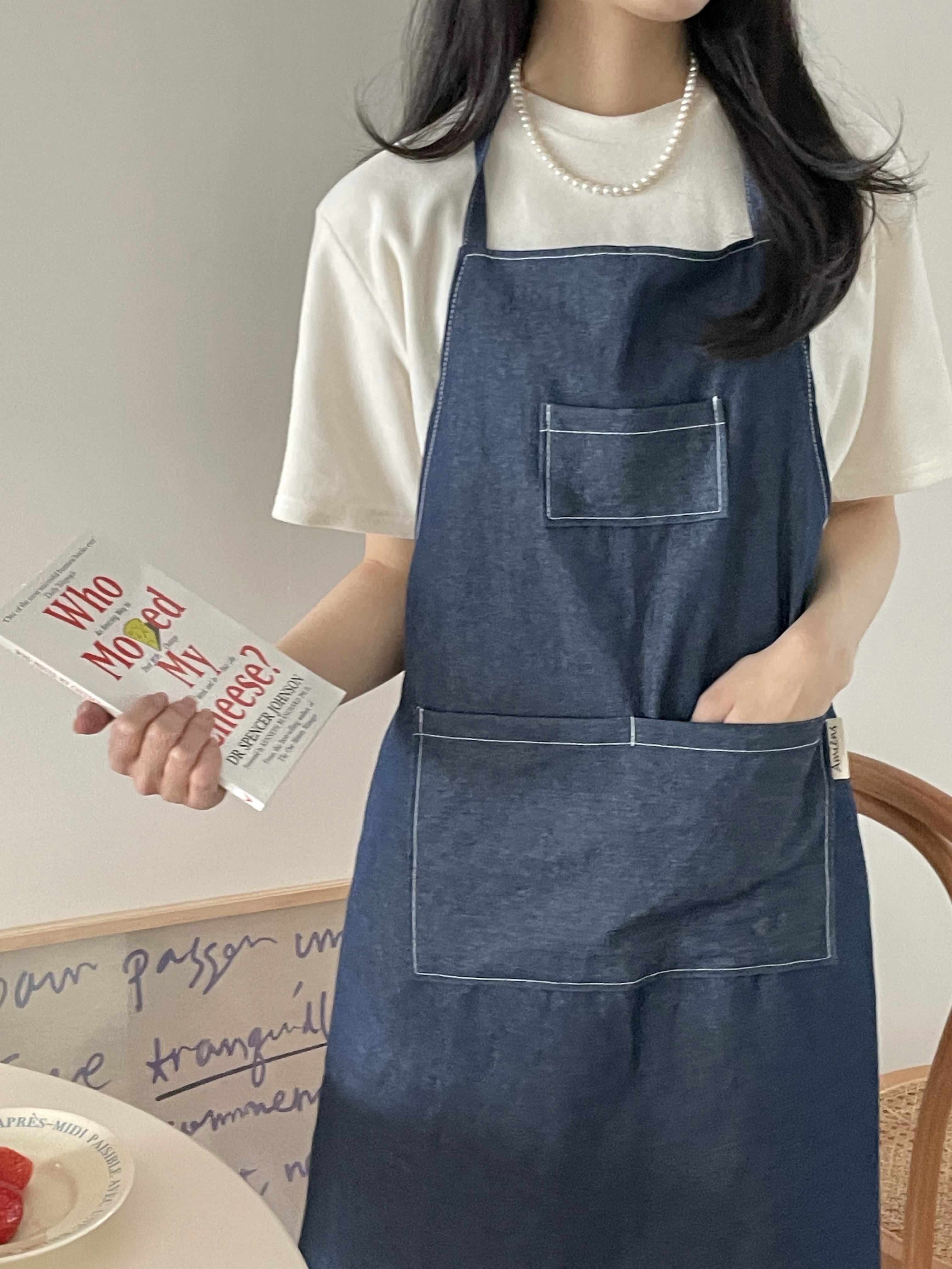 아미앙스 앞치마 예쁜 카페  명함 공방 에이프런 - 상품 이미지
