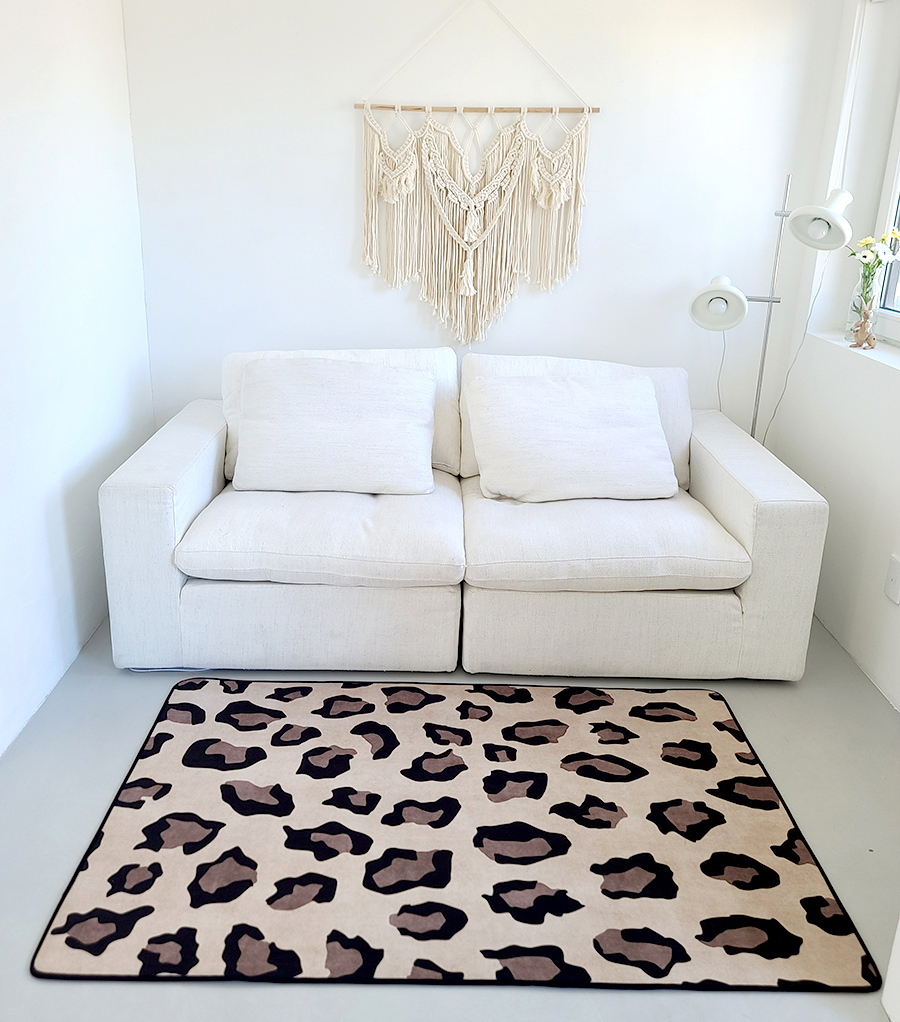 블랑쉬 브라운 레오파드 소프트 러그