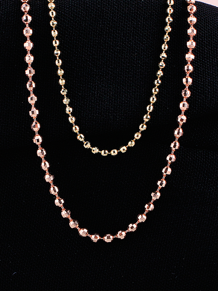 14K 미러 볼 목걸이 커팅 체인 줄 1.5mm 골드 레이어드 군번 줄 기본 베이직 - 상세 이미지 2