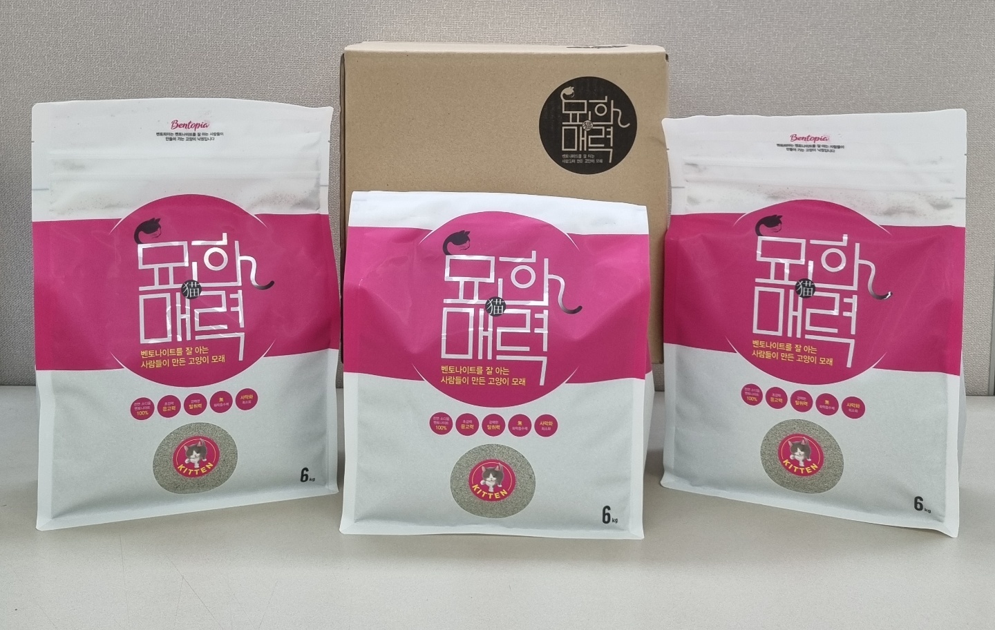 묘한매력 키튼 18kg 새끼 아기 고양이 배변용품 벤토나이트 모래 가는입자 - 상세 이미지 3