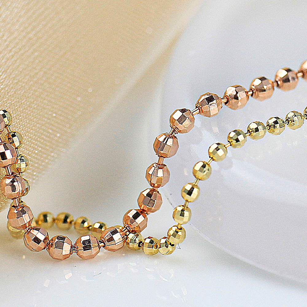 14K 미러 볼 목걸이 커팅 체인 줄 1.5mm 골드 레이어드 군번 줄 기본 베이직 - 상세 이미지 4