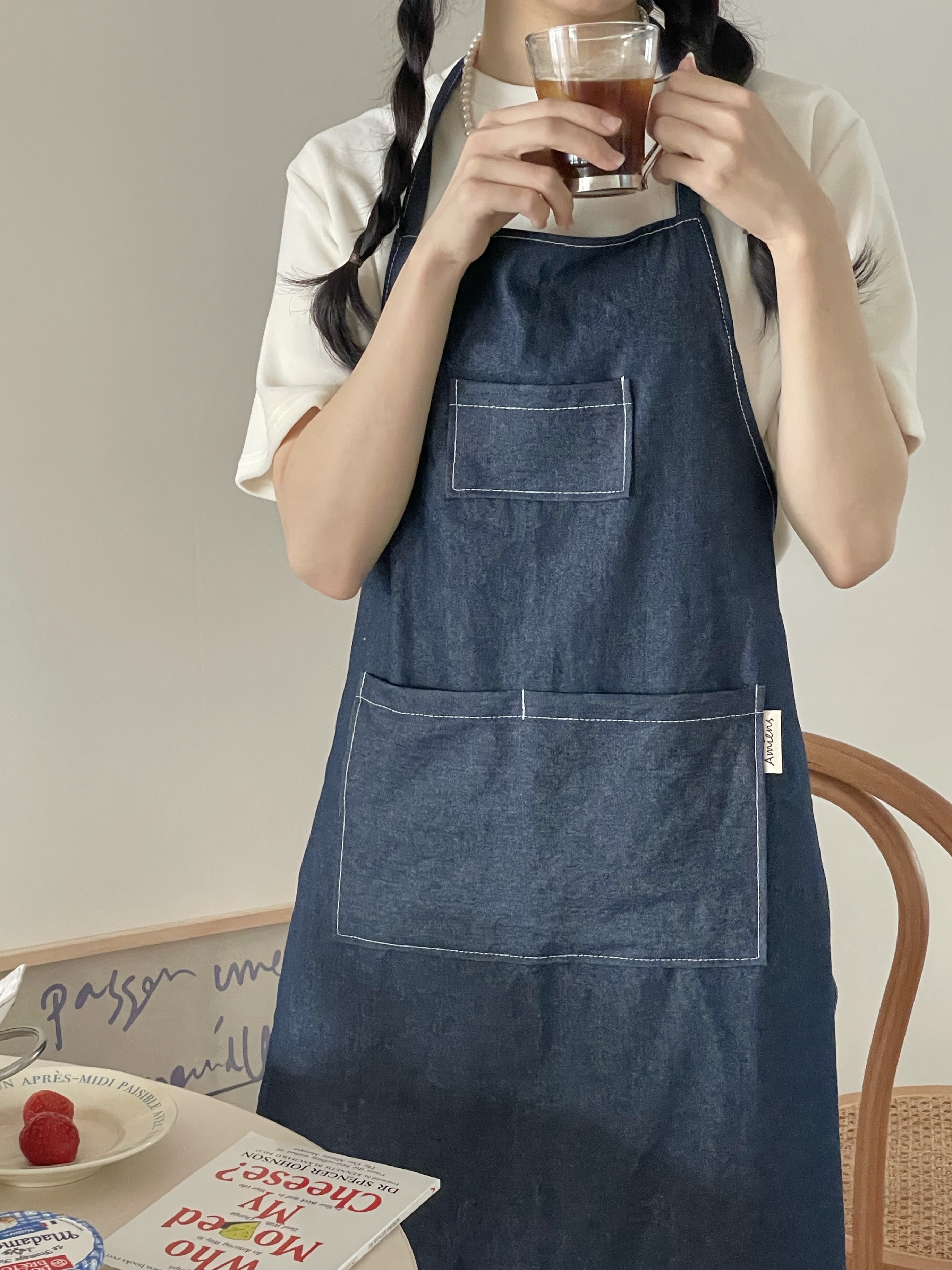 아미앙스 앞치마 예쁜 카페 명함 공방 에이프런 이미지 6