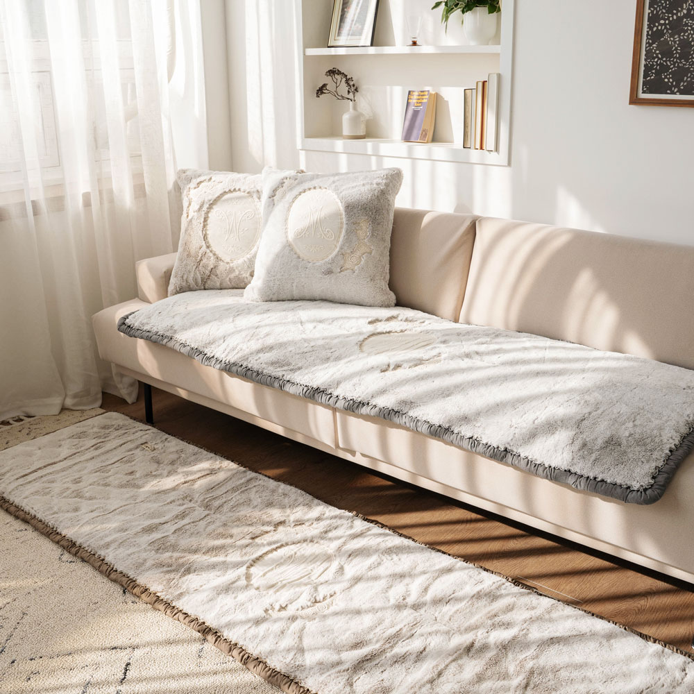 마벨로제 마가렛 밍크 극세사 겨울용 3인 쇼파패드미끄럼방지 소파매트