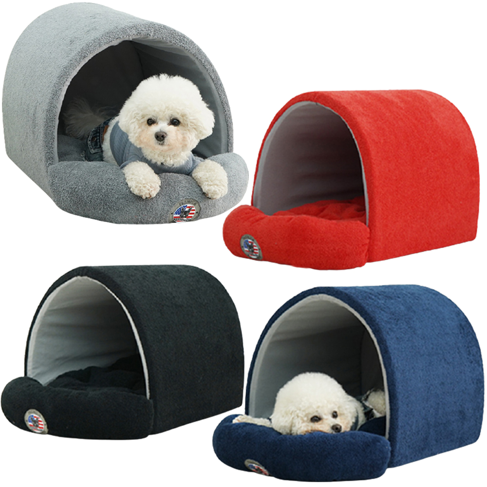강아지 동굴집 턱받침 베개 쿠션 동글이 애견 하우스 극세사 반려견 방석분리
