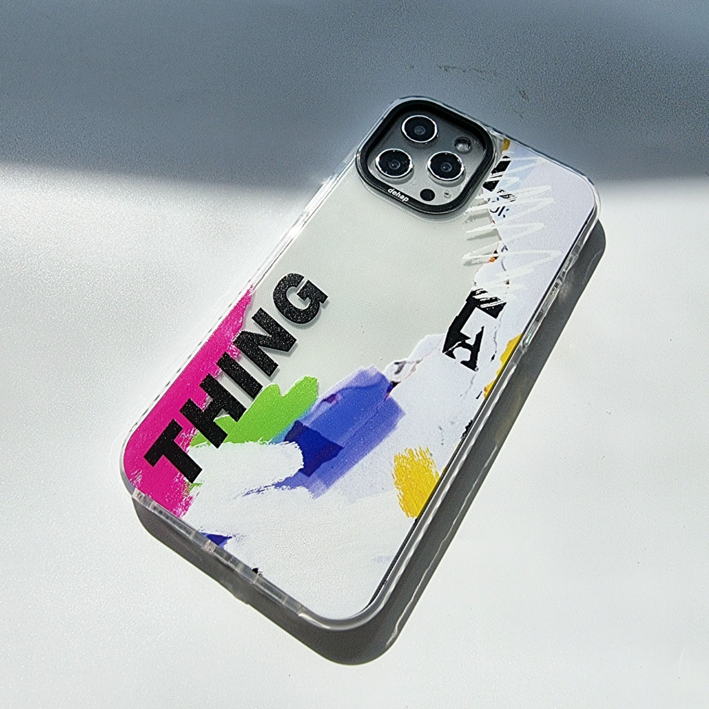 thing 아이폰 se3 라벨 이니셜 파스텔 투명 케이스 - 상세 이미지 2