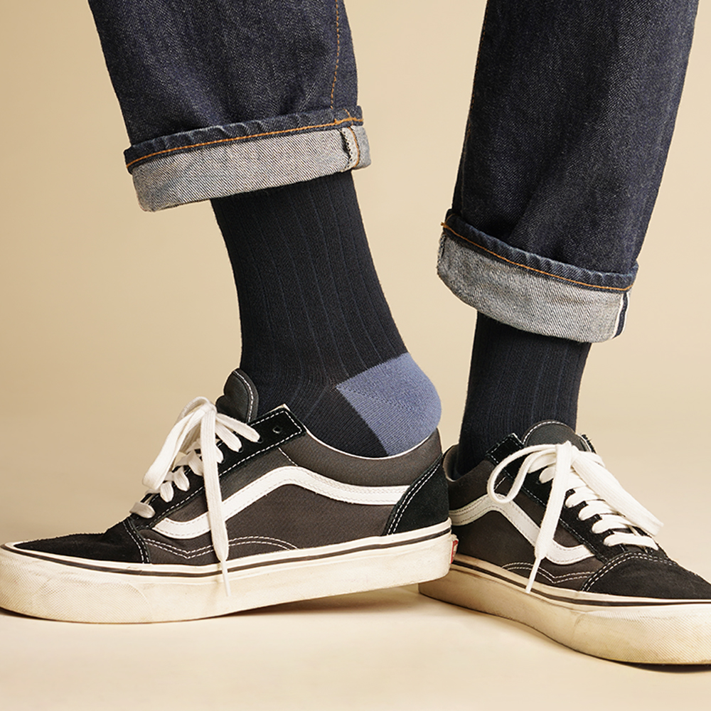 삭피엔스 남자 중목 패션 양말 포인트 골지 5color N배송