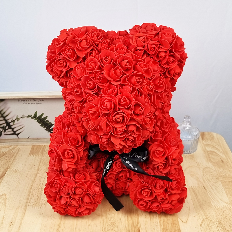 로즈베어곰돌이(대)45cm 장미곰돌이 플라워박스 꽃다발 비누꽃 생일 로즈데이 성년의날선물 - 상세 이미지 4