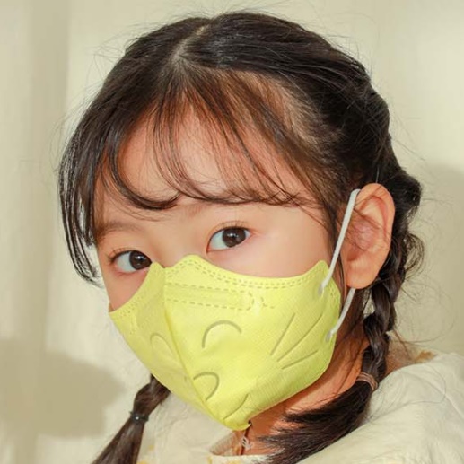 소형 새부리형 마스크 kf94 유아 컬러 마스크 4살 핑크 베이지색