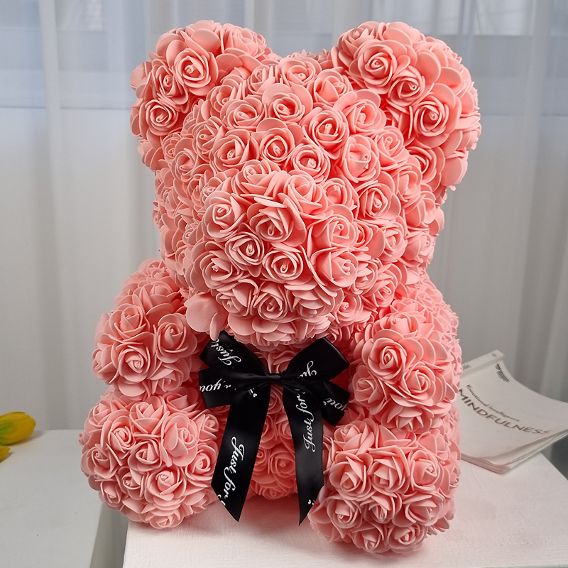 로즈베어곰돌이(대)45cm 장미곰돌이 플라워박스 꽃다발 비누꽃 생일 로즈데이 성년의날선물 - 상세 이미지 2