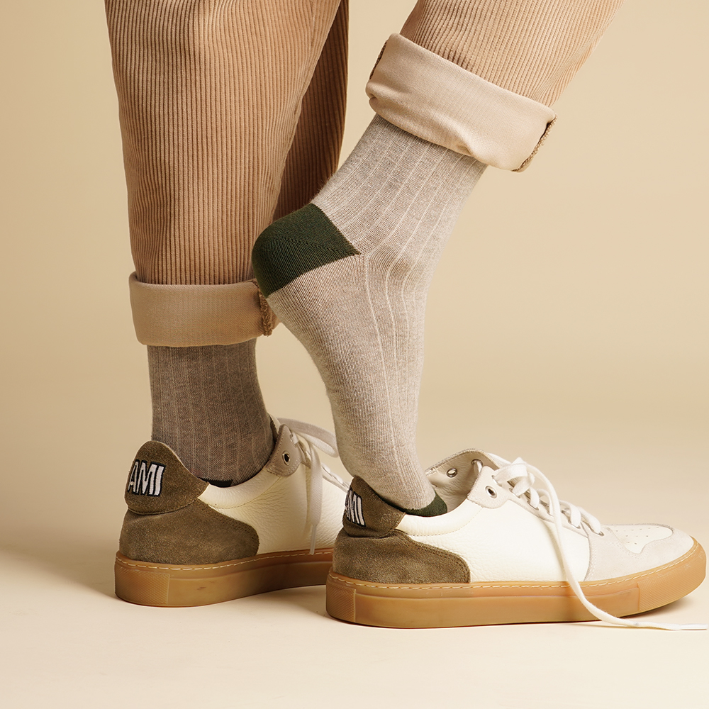 삭피엔스 남자 중목 패션 양말 포인트 골지 5color N배송