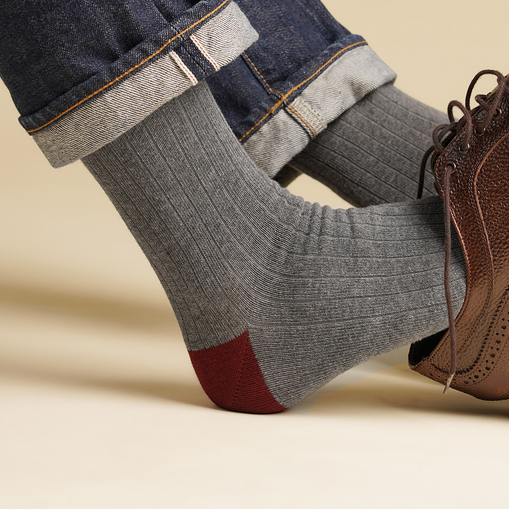 삭피엔스 남자 중목 패션 양말 포인트 골지 5color N배송