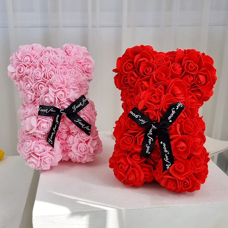 로즈베어곰돌이(대)45cm 장미곰돌이 플라워박스 꽃다발 비누꽃 생일 로즈데이 성년의날선물 이미지 6