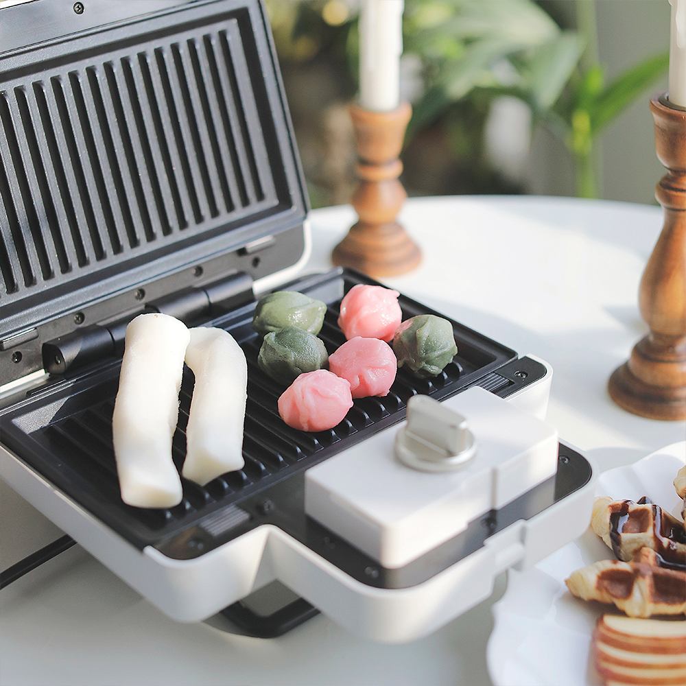 단미 와플 메이커 기계 크로플 샌드위치 붕어빵 파니니 2구 타이머 SAN02T