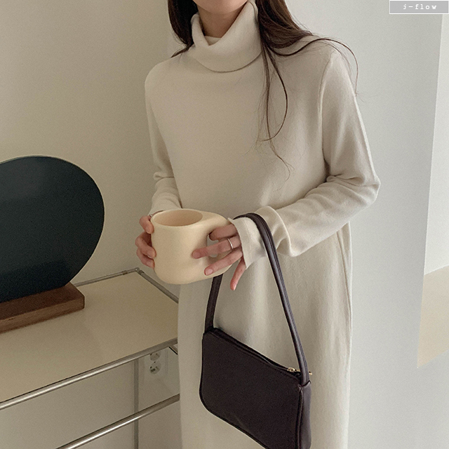 부드러운 울 캐시미어 폴라 롱 니트원피스 5color 가을 겨울 도톰 비스코스 제이플로우