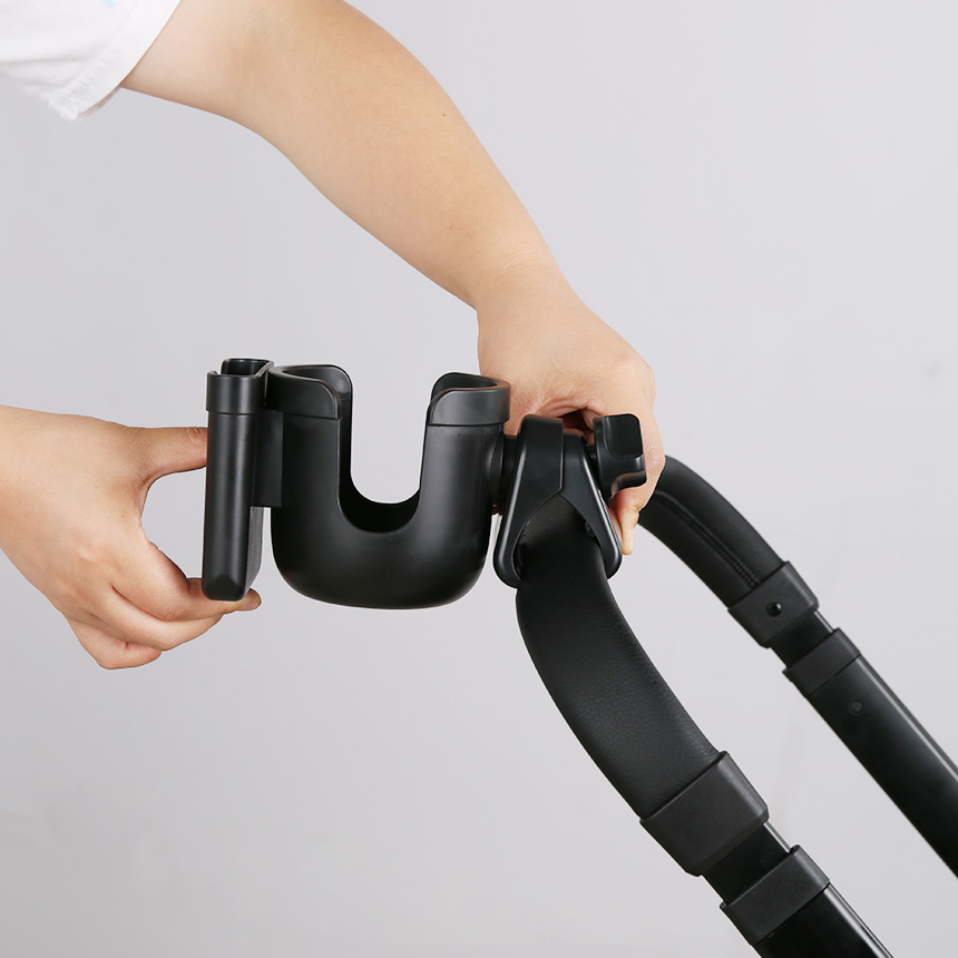 르메이어 올인원 정면형 핸드폰 유모차 거치대 컵홀더 + 다용도 벨크로 유모차 걸이 2P 세트