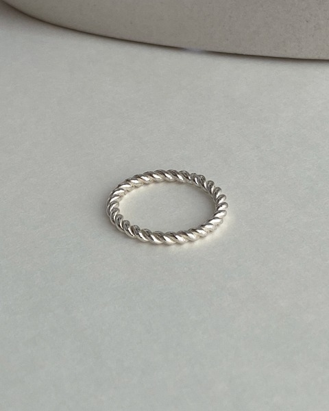 실버 925 2mm 꽈배기 레이어드링 - 상품 이미지