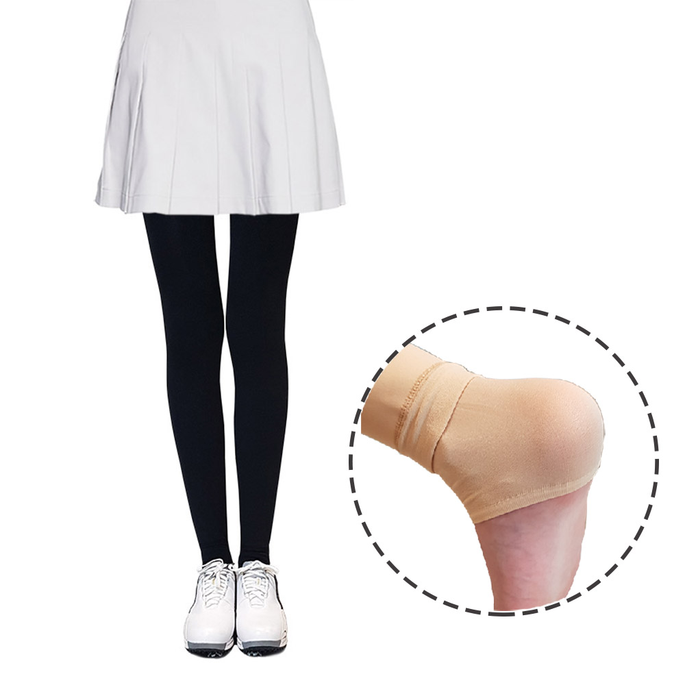 밍크기모 골프 레깅스 겨울용 스포츠 방한 스타킹 베이지 블랙