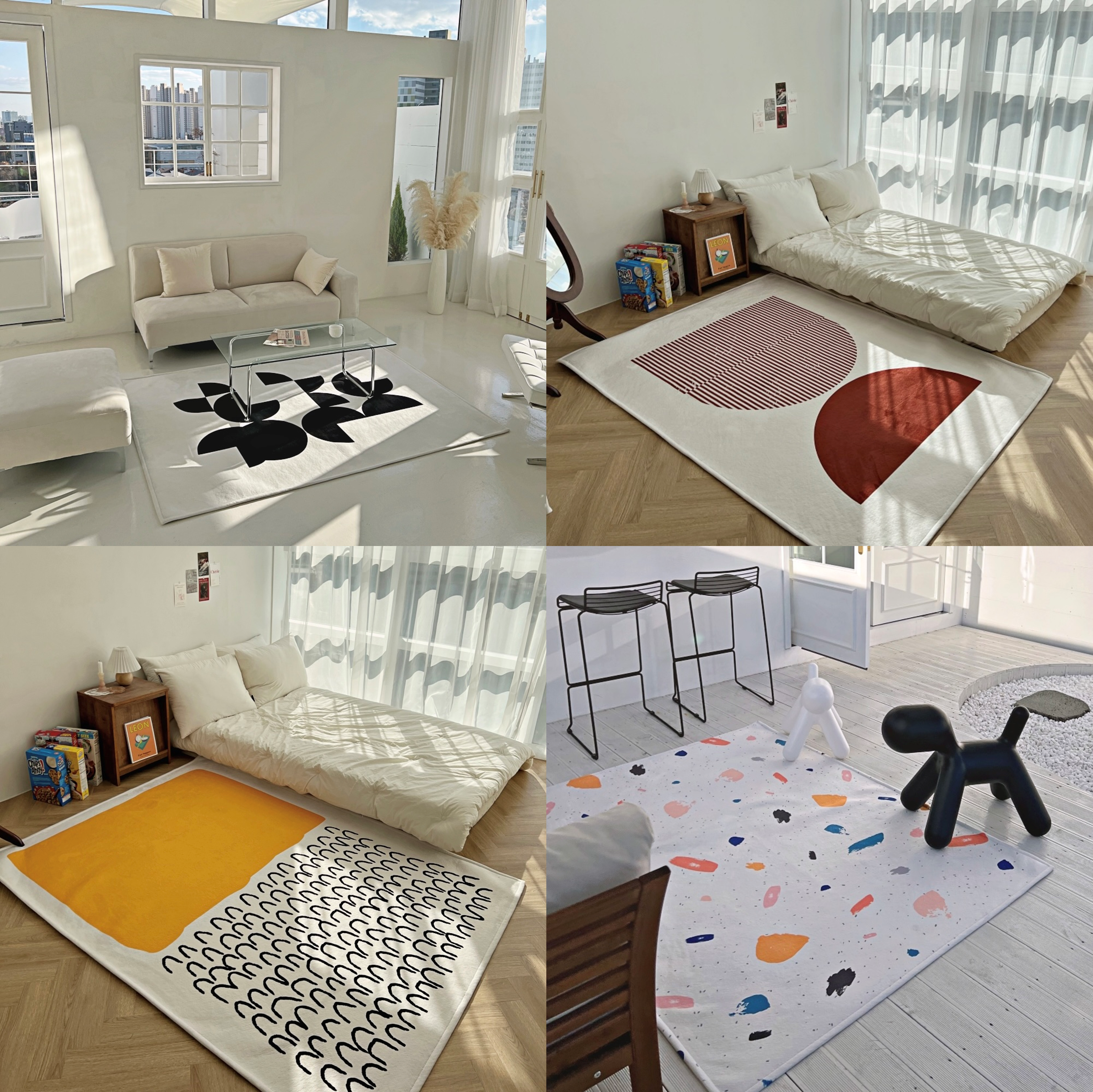 거실러그 단모 미니 러그 카페트 15종 150x200cm - 상품 이미지