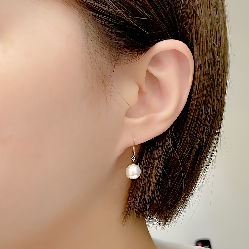 14k 진주 후크 귀걸이 8mm OPPE1360 - 상세 이미지 3