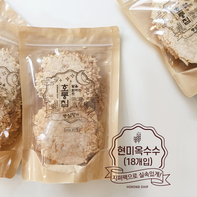 풍심당 호롱칩 현미 옥수수 누룽지 3팩 (3팩, 5팩) - 상품 이미지