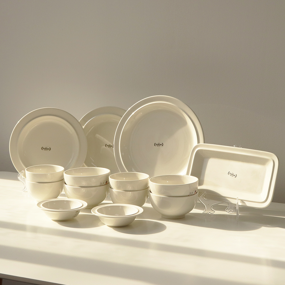 시라쿠스 메이플 4인 그릇세트 14p 신혼그릇 크림화이트