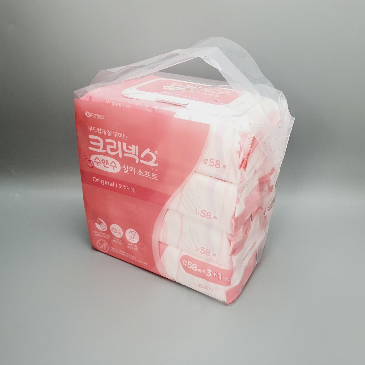 크리넥스 수앤수 실키 물티슈 캡 58매 3+1입 (3273) / 아이 물휴지
