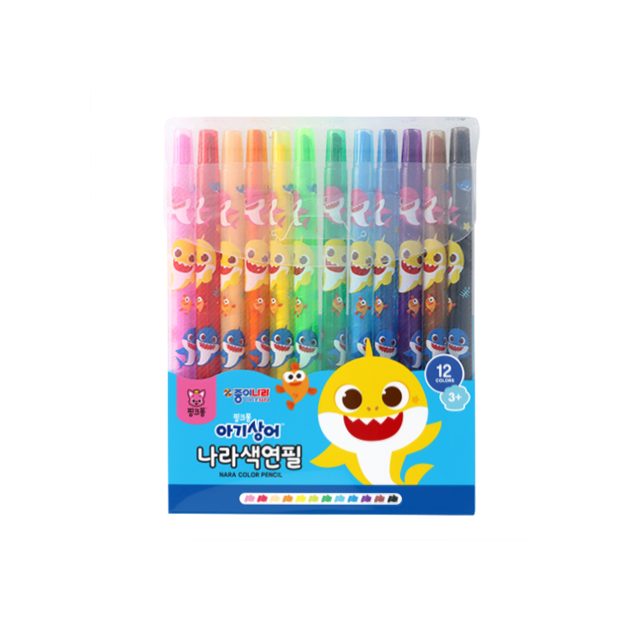 종이나라 핑크퐁 12색 색연필 / 아기상어