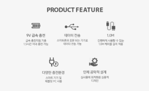USB C타입 초고속데이터충전케이블 1M 연결부단선방지보강 9V 퀵차지2.1A 퀄컴3.0 이미지 7