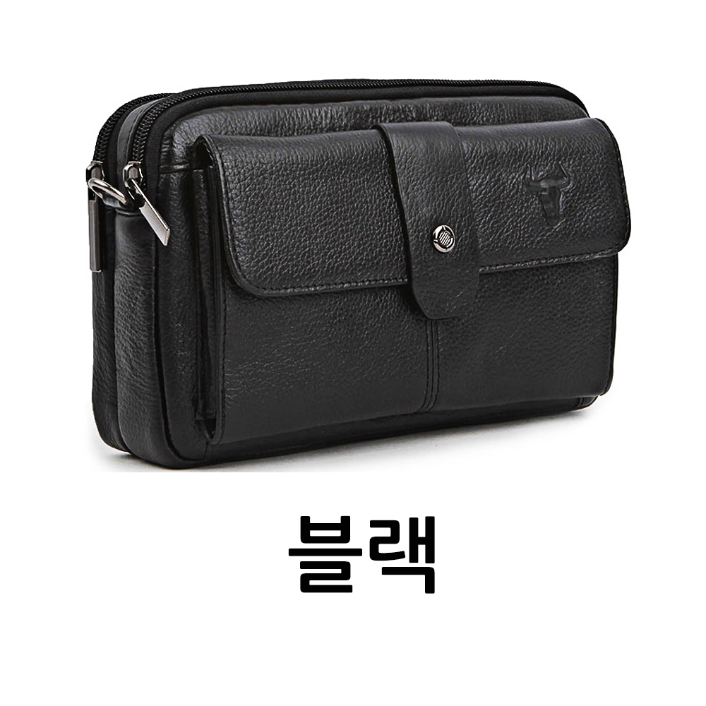 고급 레더 남성 클러치백 모바일 핸드폰 가방 남자 미니 손가방 핸드백 클래식 일수가방 - 상세 이미지 2