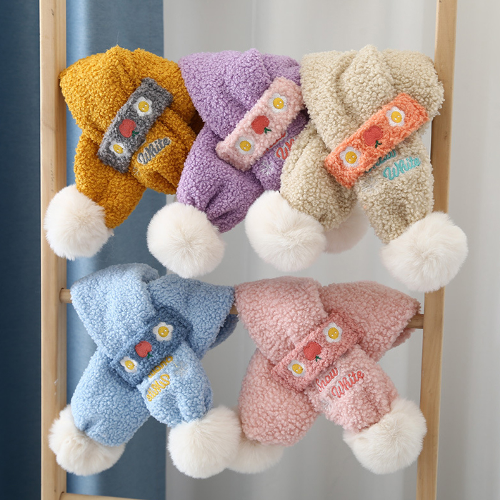 겨울 유아 아동 여아 초등 어린이 털 방한 방울 워머 머플러 목도리 - 상세 이미지 2