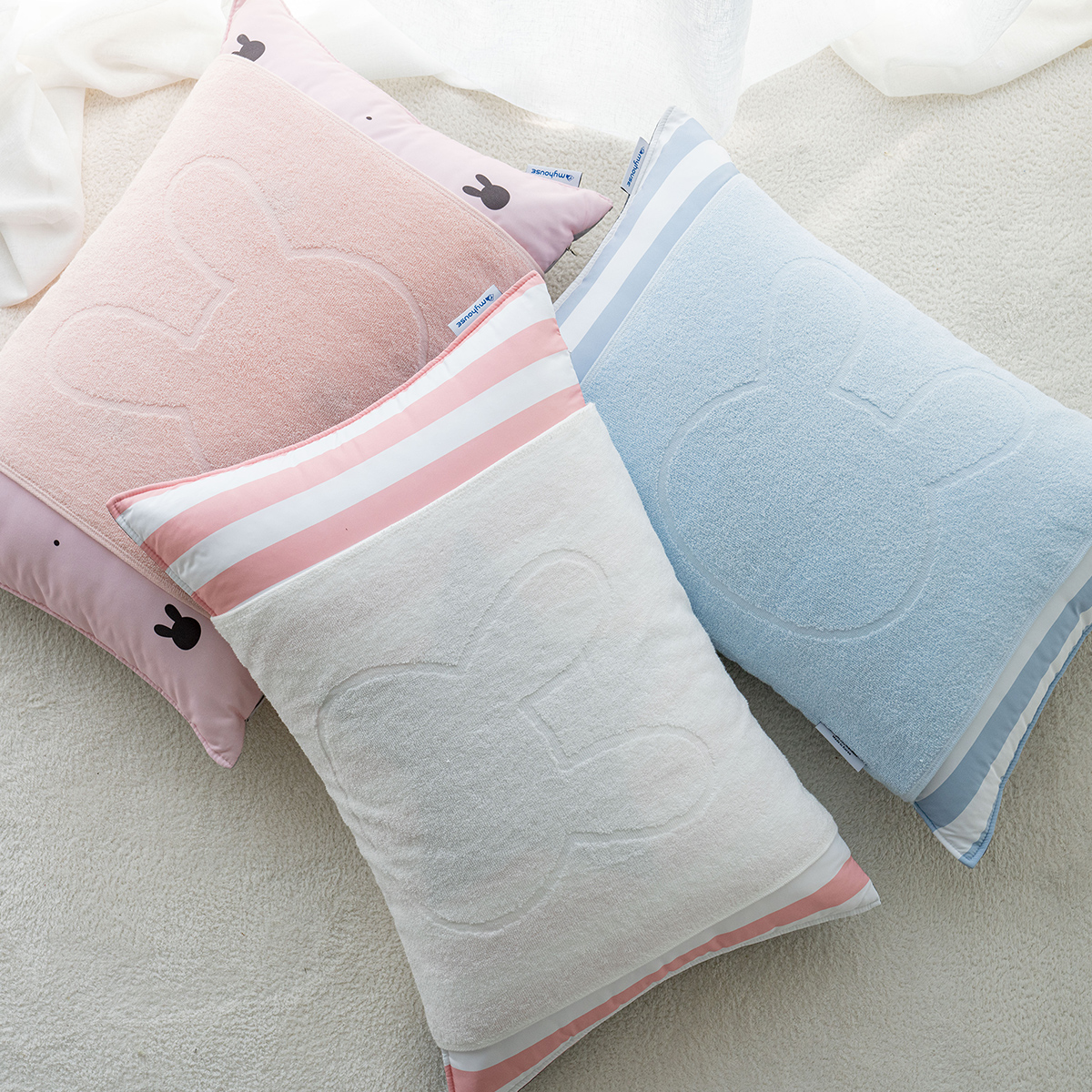[선물포장] 순면100 수건 유아 아기 베개커버 4060 3개 세트